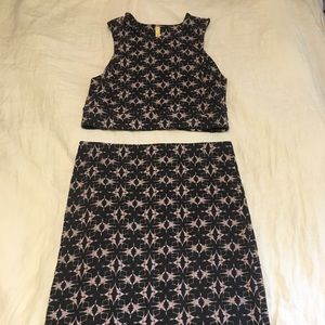 Free People crop top skirt set